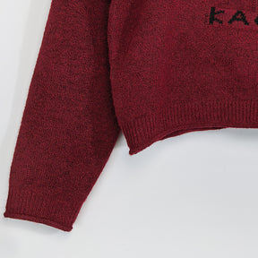 ZhiKnit Women's cartoon teddy bear Christmas sweater paired with innovative printed round neck sweater pullover
