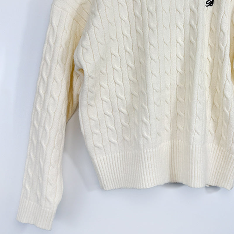 Ladies' Round-neck Embroidered Sweater CrewNeck