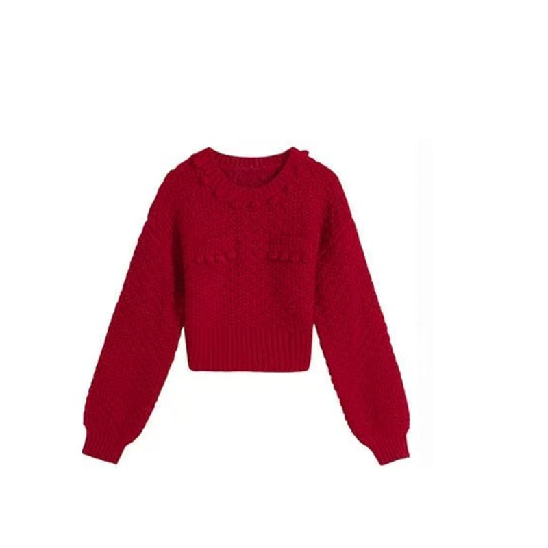 ZhiKnit Womens Turtleneck Sweater Heart Pom Pom Pullover Sweaters Long Sleeve Loose Chunky Knit Sweater Tops