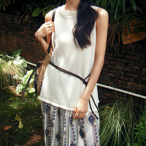 ZhiKnit Women's two-piece shorts summer casual suit sweater knitted beach vacation long top