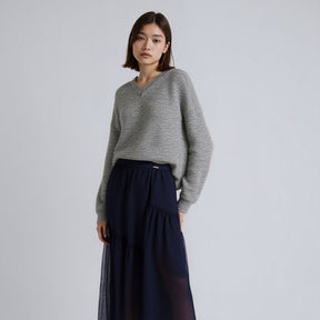 ZhiKnit Women’s V Neck Sweaters Long Sleeve Ribbed Soft Knit Pullover Cozy Lightweight Casual Tops
