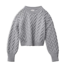 ZhiKnit Womens Sweaters Fall 2025 Cable Knit Long Sleeve Crewneck Oversized Sweater Chunky Pullover Loose Outfits