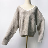 ZhiKnit Womens Sweaters Dressy Casual Long Sleeve V Neck Lightweight Ribbed Knit Wool Pullover Jumper Top