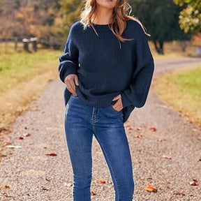 ZhiKnit Womens Sweaters Fall 2025 Oversized Chunky Knitted Pullover Sweater Casual Long Sleeve Crewneck Cute Sweaters