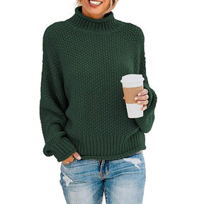 ZhiKnit Womens 2025 Winter Fall Solid Turtleneck High Neck Balloon Long Sleeve Sweaters Pullover Outerwear sweaters for women sweaters for women sweaters for women