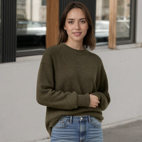 Thick round neck loose fitting head CrewNeck crewneck sweatshirts women crewneck sweater