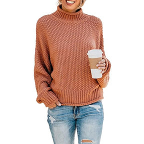 ZhiKnit Womens 2025 Winter Fall Solid Turtleneck High Neck Balloon Long Sleeve Sweaters Pullover Outerwear sweaters for women sweaters for women sweaters for women