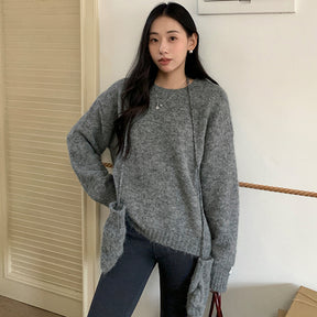 ZhiKnit Women's 2025 Fall Sweaters Casual Crew Neck Long Sleeve Pullover Tops Ribbed Knit Loose Fit Winter Clothes