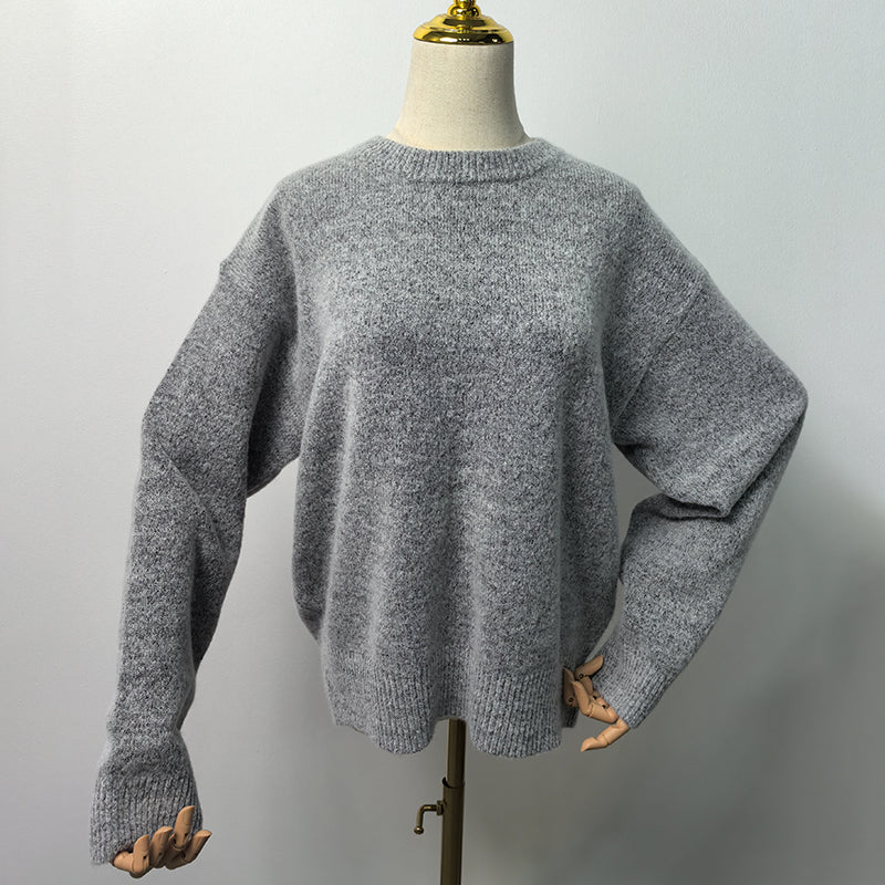 Thick round neck loose fitting head CrewNeck crewneck sweatshirts women crewneck sweater