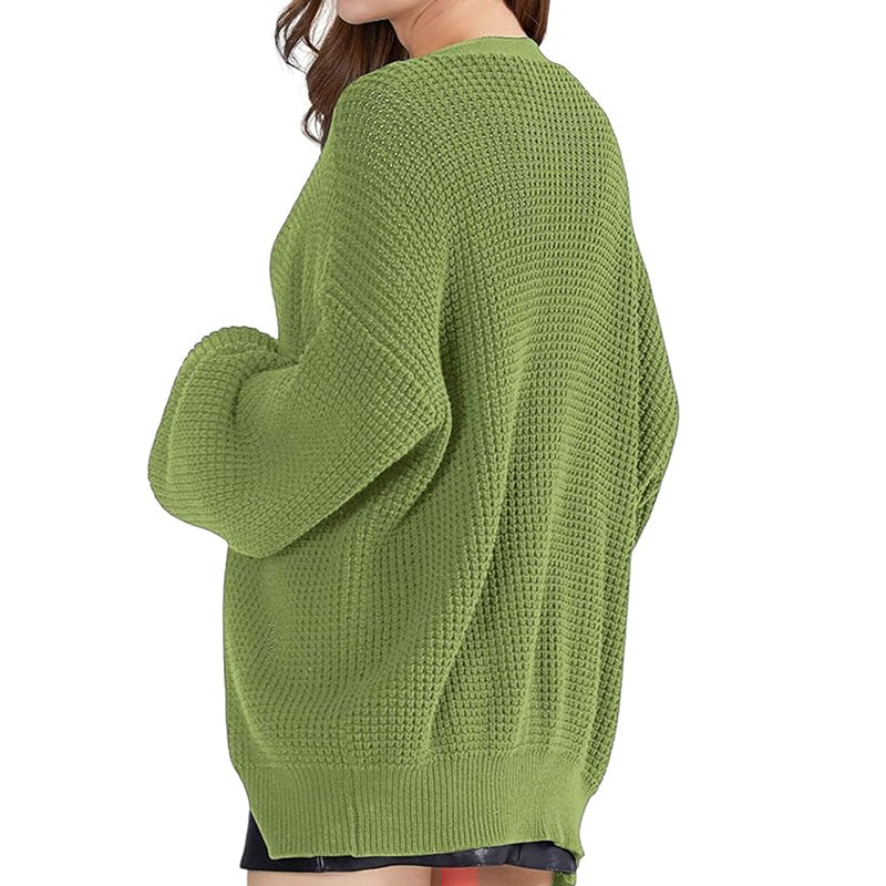 ZhiKnit Cardigan Sweaters for Women 100% Cotton Button-Down Long Sleeve Oversized Knit Outerwear